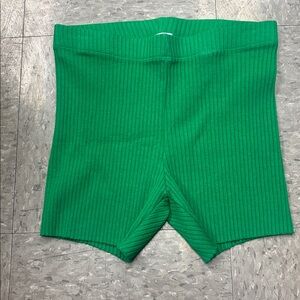 Cotton Citizen Emerald Green Ibiza Ribbed Biker Shorts M